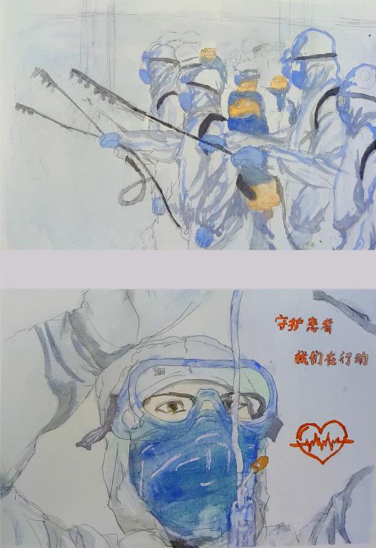 2021级动漫设计专业学生黄丽作品 《以艺战疫》